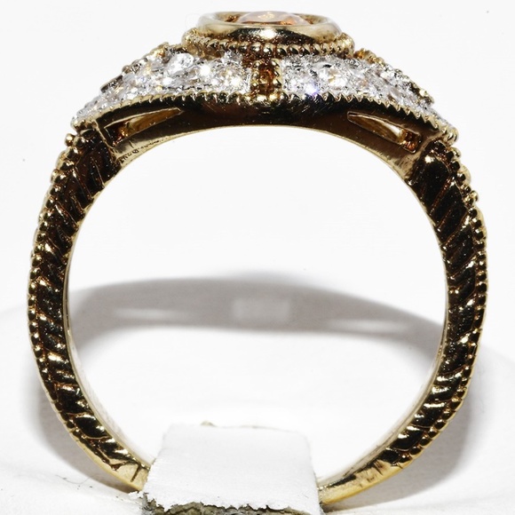 $395 .925 Sterling Silver 1.40CT Natural Yellow Citrine & Topaz Cocktail Ring - Picture 6 of 7